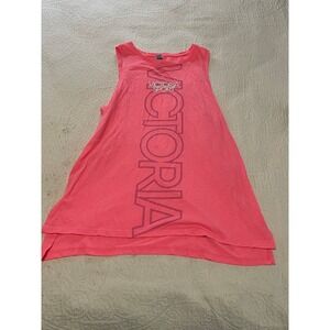 Victoria Sport Pink‎ Sleeveless Tank Top High Low Split Side Women's M